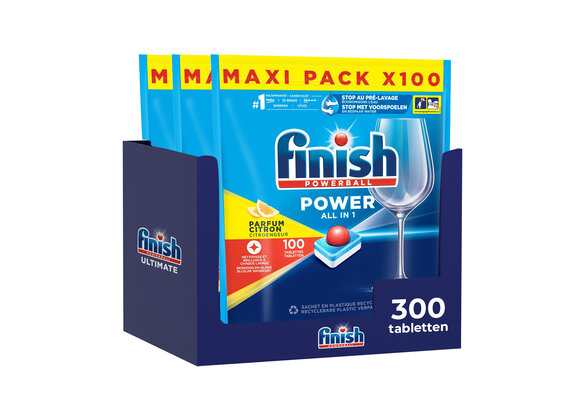 Finish Power All in One Regular Vaatwastabletten - 300 Stuks - Jaarbox
