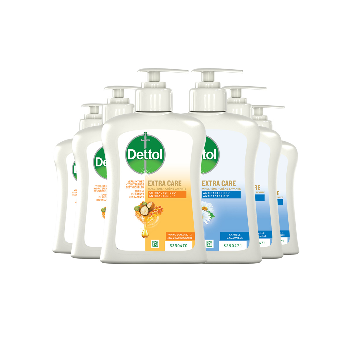 Dettol - 3x Dettol Extra Care Honey & Sheabutter  250ML - 3 x Dettol Extra Care Chamomile 250ML  - Voordeelpakket