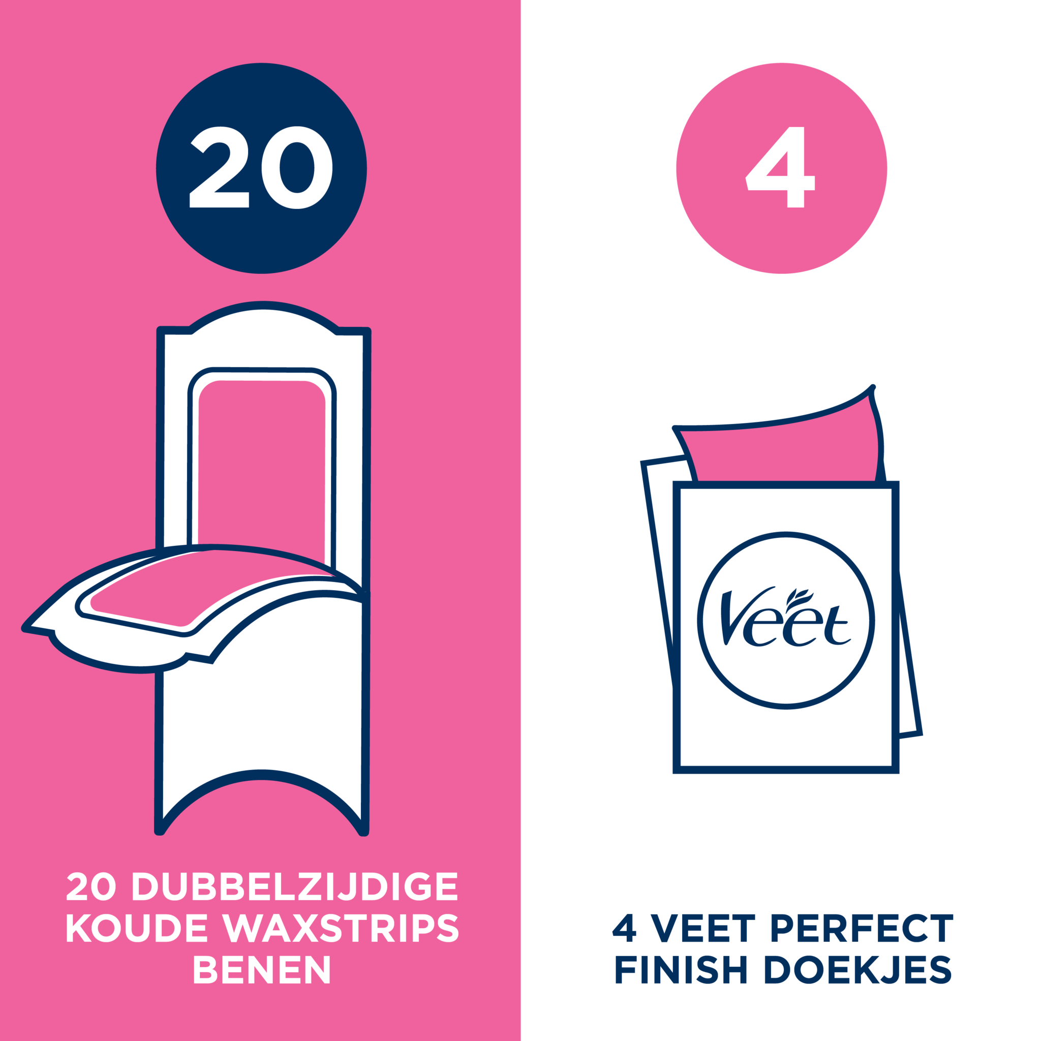 Veet - Pure - Ontharingstrips Oksels Hypoallergene 16 st - Ontharingstrips Benen Hypoallergene 40 st