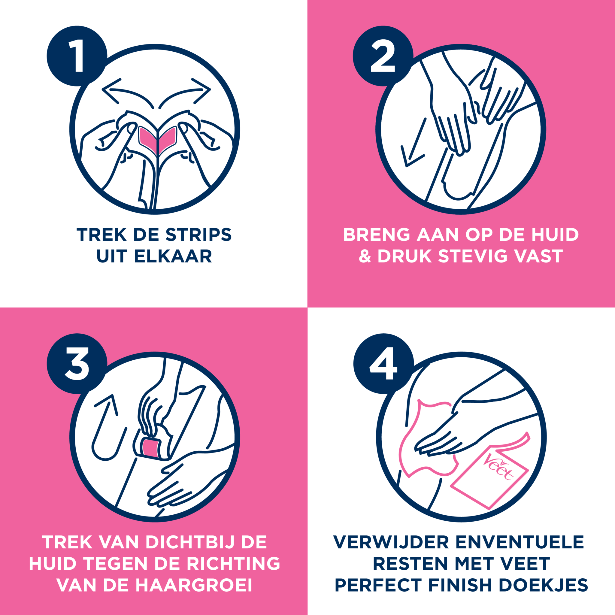 Veet - Pure - Ontharingstrips Oksels Hypoallergene 16 st - Ontharingstrips Benen Hypoallergene 40 st