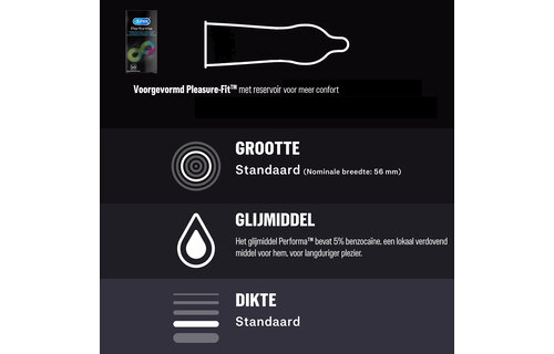 Durex - 10 stuks Condooms - Performa - 60 ml Glijmiddel - Intense Orgasm 10ml - Play Sensitive 50ml - Voordeelverpakking