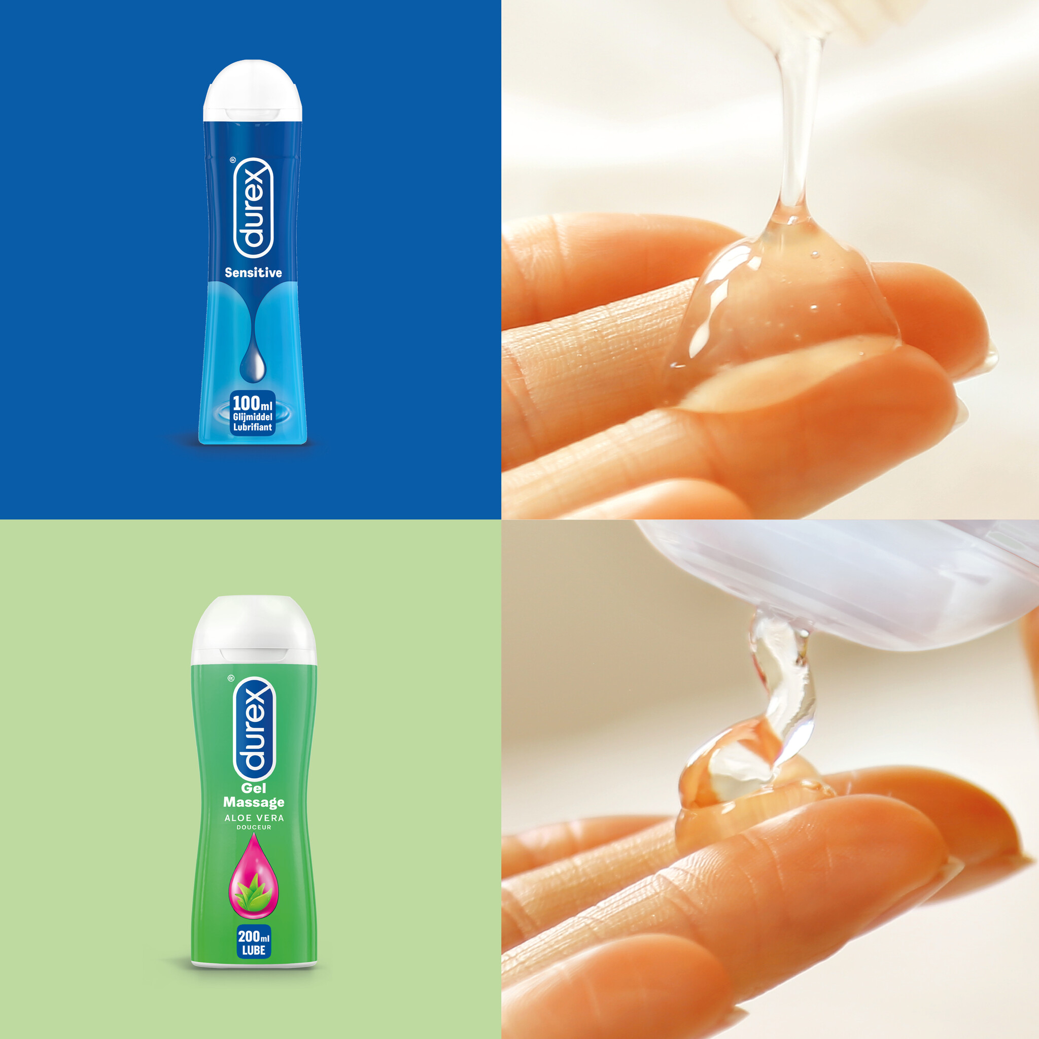 Durex - 310ml Glijmiddel - Play Senitive 1x100ml - Intense Orgasm 1x10ml - Play Massage 2/1 Aloe 1x100ml - Voordeelverpakking