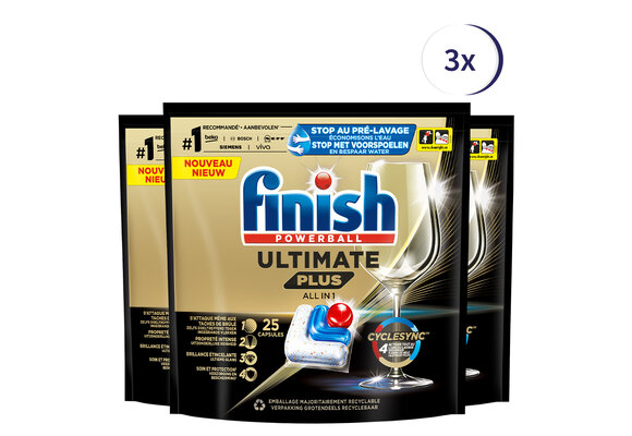 Finish Ultimate+ Regular 25 tabs - 3 stuks
