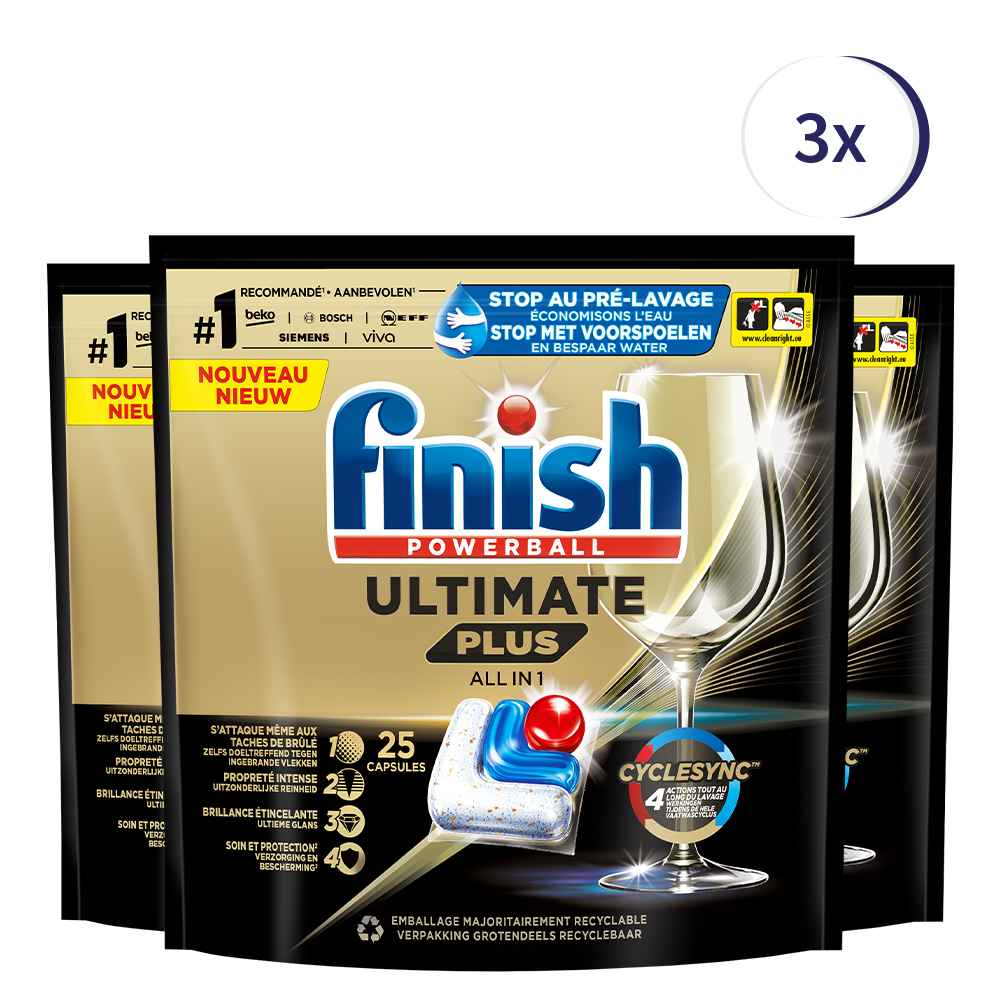 Finish Ultimate+ Regular 25 tabs - 3 stuks