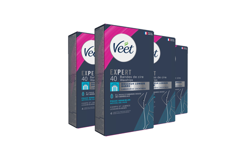 Veet - Expert - Koude Wasstrips - Benen (Sensitive) 40st - 4 stuks - Voordeelverpakking