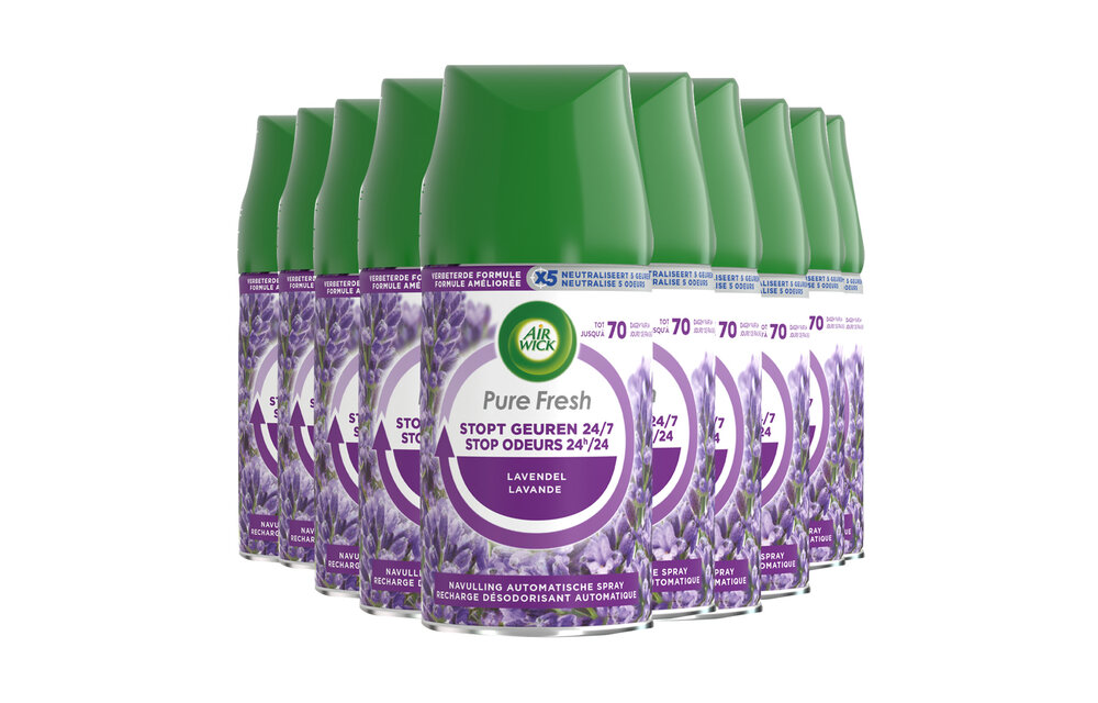 Air Wick Freshmatic Luchtverfrisser - Pure Fresh Lavendel - Navulling - 250 ml - 10 Stuks - Voordeelverpakking