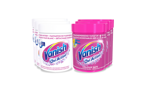 Vanish Oxi Action Base - White Powder & Colour Safe Powder -  Vlekverwijderaar Voor Witte & Gekleurde Was - 550 Gr x 6 - Voordeelverpakking