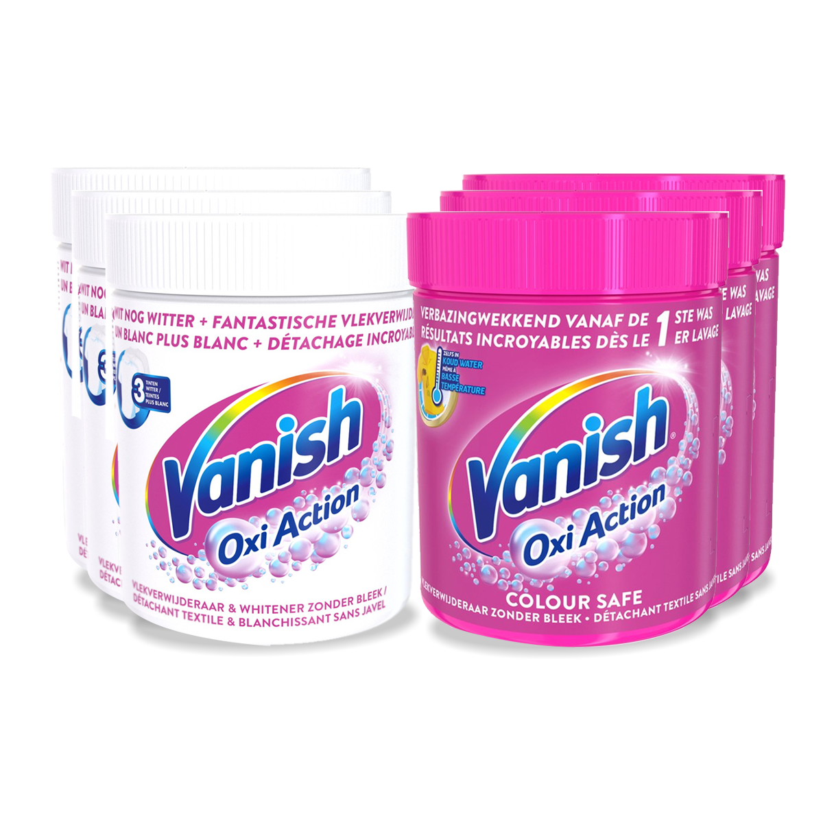 Vanish Oxi Action Base - White Powder & Colour Safe Powder -  Vlekverwijderaar Voor Witte & Gekleurde Was - 550 Gr x 6 - Voordeelverpakking