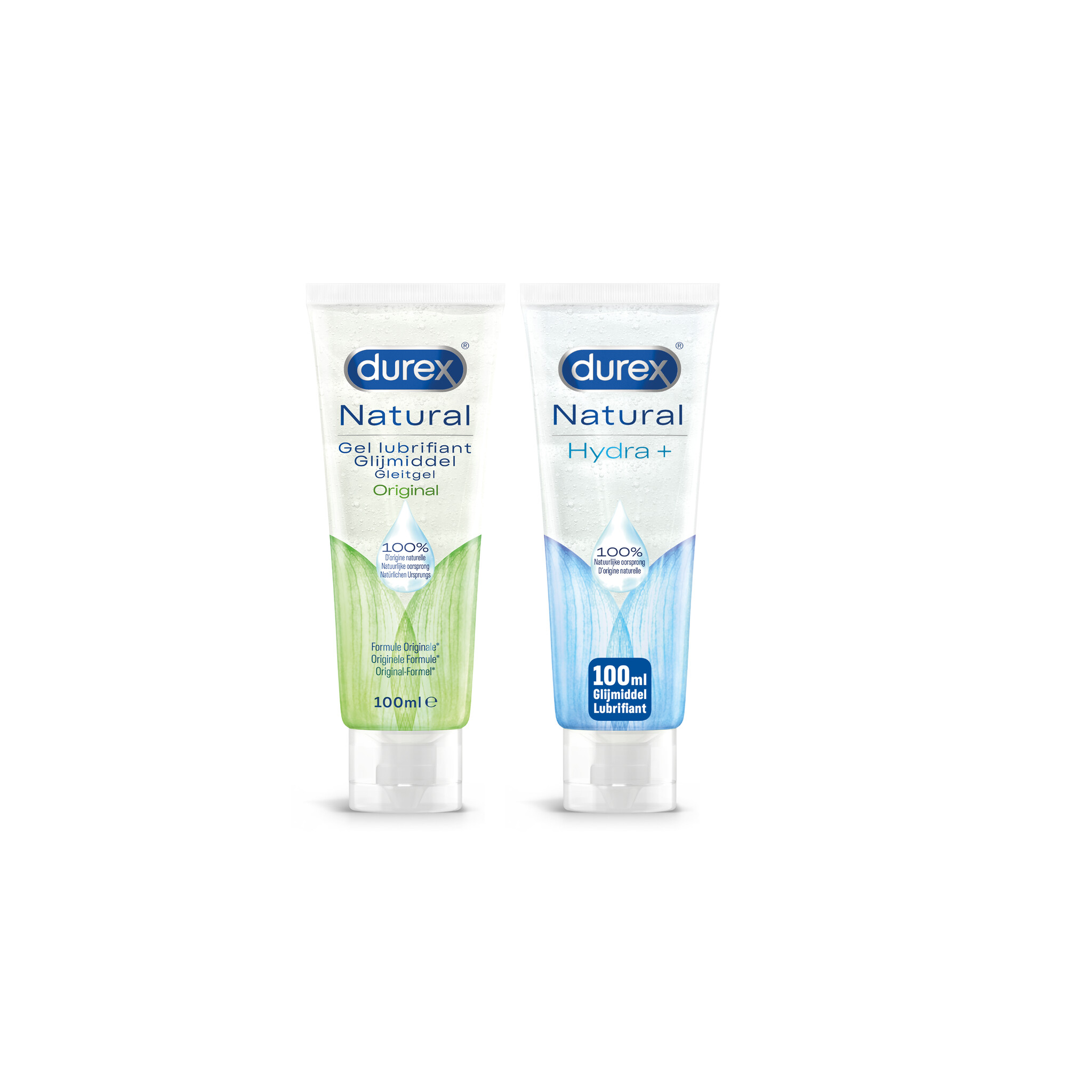 Durex - 200ml Glijmiddel - Natural 1x100ml - Natural Hydratant 1x100ml - Voordeelverpakking