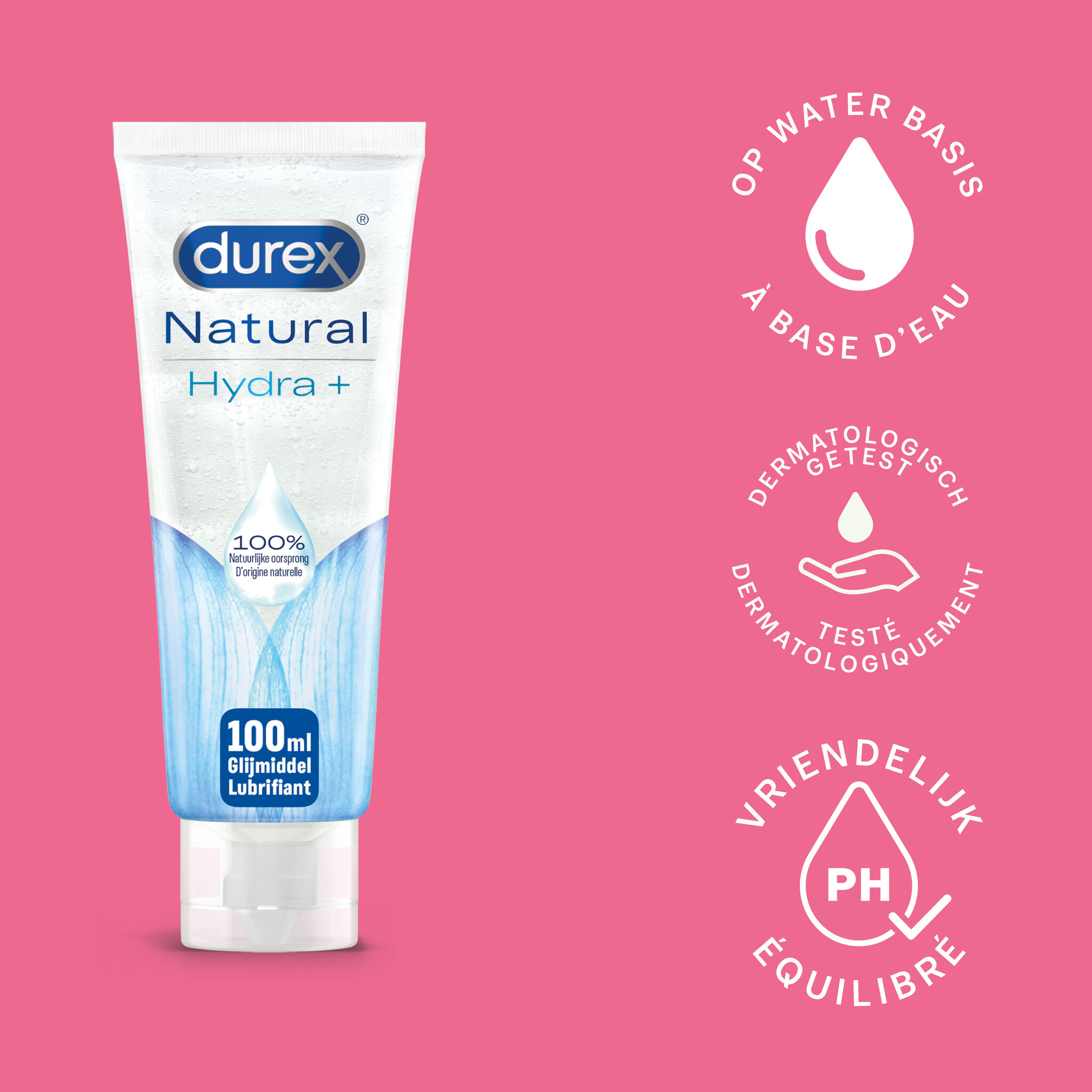 Durex - 200ml Glijmiddel - Natural 1x100ml - Natural Hydratant 1x100ml - Voordeelverpakking