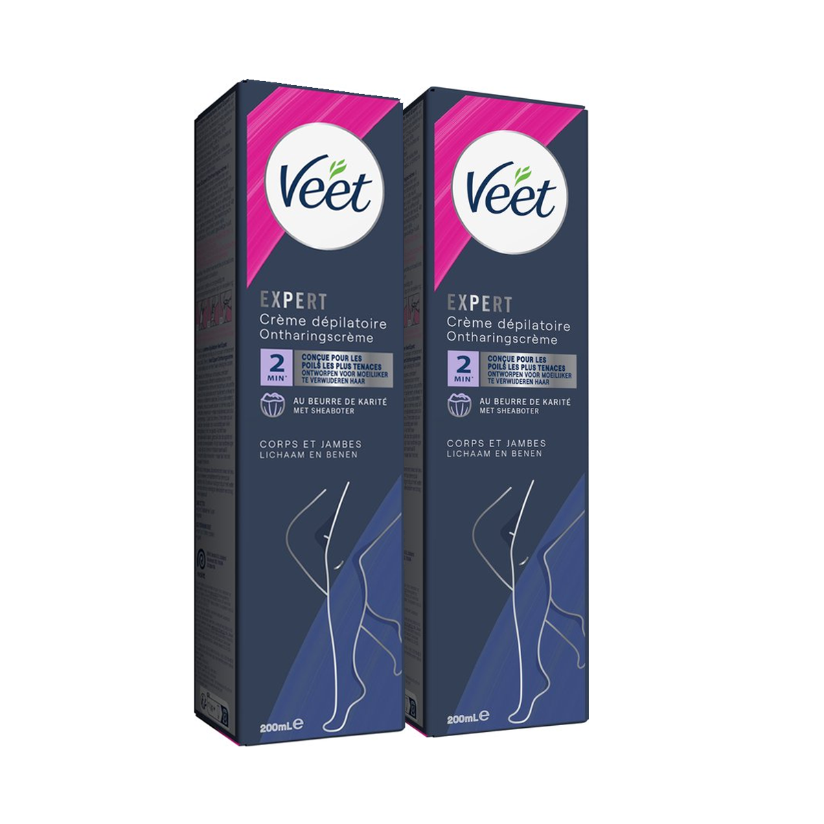 Veet - Expert - Ontharingscreme Benen 200ml - 2 stuks - Voordeelverpakking