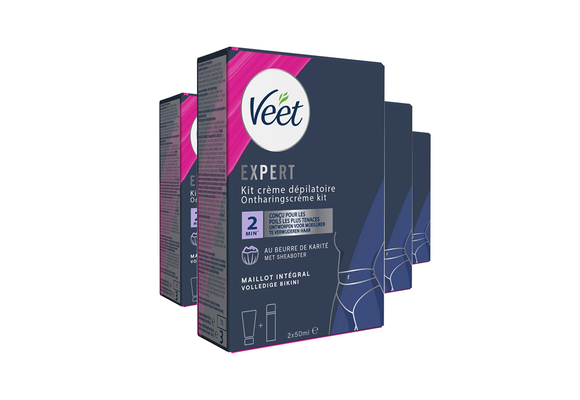 Veet - Expert - Ontharingscreme Bikini Kit 100ml (2 x 50ml) - 4 stuks - Voordeelverpakking