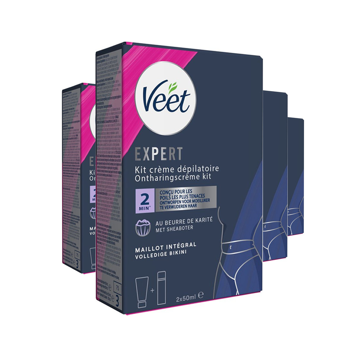 Veet - Expert - Ontharingscreme Bikini Kit 100ml (2 x 50ml) - 4 stuks - Voordeelverpakking