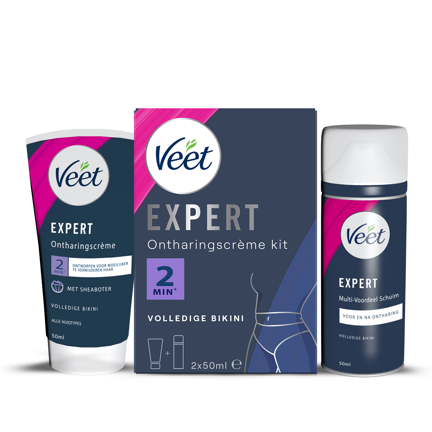 Veet - Expert - Ontharingscreme Bikini Kit 100ml (2 x 50ml) - 4 stuks - Voordeelverpakking