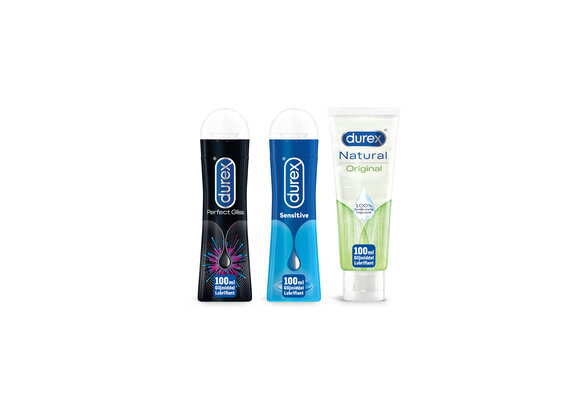 Durex - 210ml Glijmiddel - Perfect Gliss 1x100ml - Play Sensitive 1x100ml - Natural 1x100ml - Voordeelverpakking