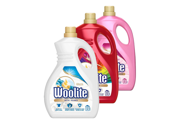 Woolite Vloeibaar Wasmiddel Wol &amp; Zijde 1.9L &amp; Woolite Vloeibaar Wasmiddel Kleur 1.9L &amp; Woolite Vloeibaar Wasmiddel Witte was 1.9L