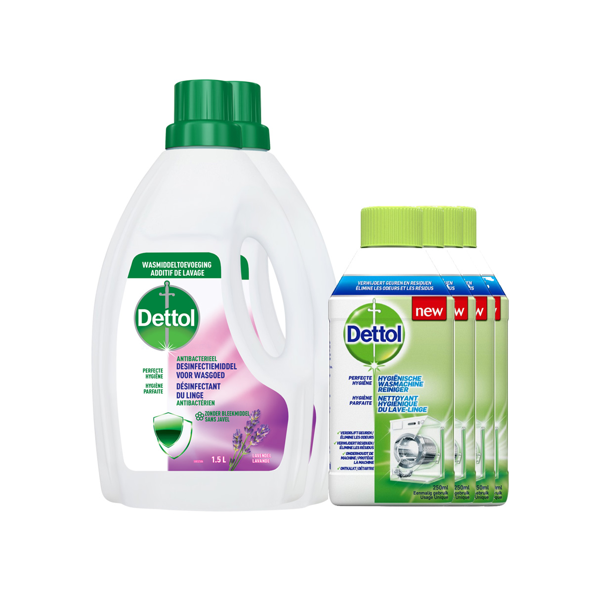 Dettol - 4x Dettol Washing Machine Cleaner 2 x Dettol Laundry Sanitizer Lavender  - Voordeelpakket