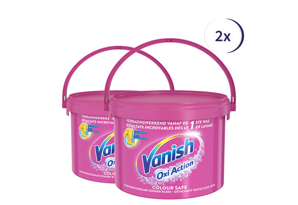 Vanish Oxi Action Colour Safe Base Poeder - Voor Witte &amp; Gekleurde Was - 2.7 kg x2