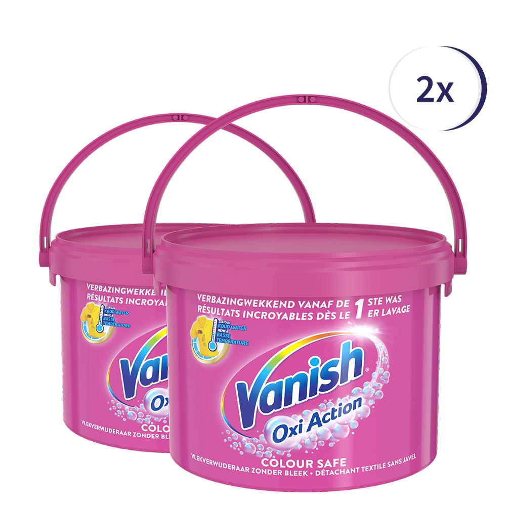Vanish Oxi Action Colour Safe Base Poeder - Voor Witte & Gekleurde Was - 2.7 kg x2