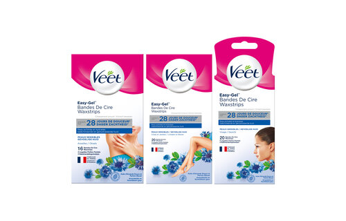 Veet - Expert - Gevoelige huid - Ontharingsstrips Benen (sensitive) 20st - Ontharingsstrips Bikini 16st - Ontharingsstrips Gezicht 20st
