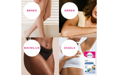 Veet - Expert - Gevoelige huid - Ontharingsstrips Benen (sensitive) 20st - Ontharingsstrips Bikini 16st - Ontharingsstrips Gezicht 20st