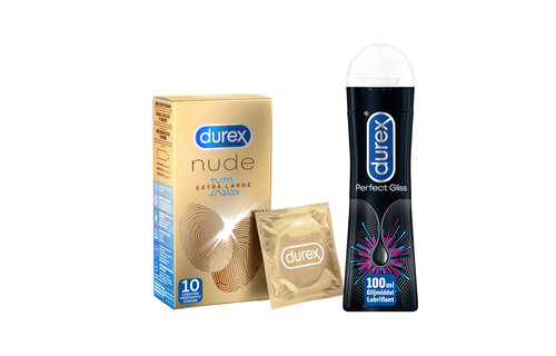 Durex - 10 stuks Condooms - Nude XL - 100 ml Glijmiddel - Perfect Gliss - Voordeelverpakking