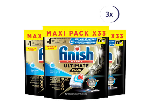 Finish Ultimate+ Baking Soda 33 tabs x3