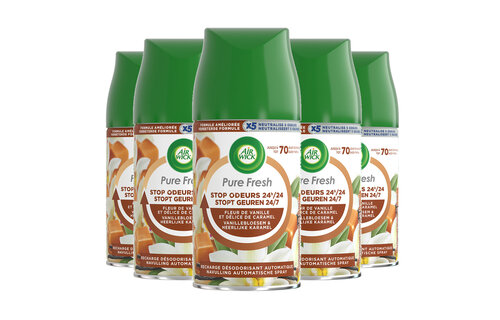 Air Wick Freshmatic Automatische Spray Luchtverfrisser - Pure Fresh Vanille - Navulling - 250 ml - 5 stuks - Voordeelverpakking