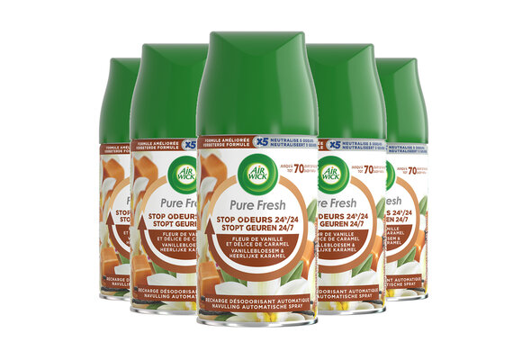 Air Wick Freshmatic Automatische Spray Luchtverfrisser - Pure Fresh Vanille - Navulling - 250 ml - 5 stuks - Voordeelverpakking