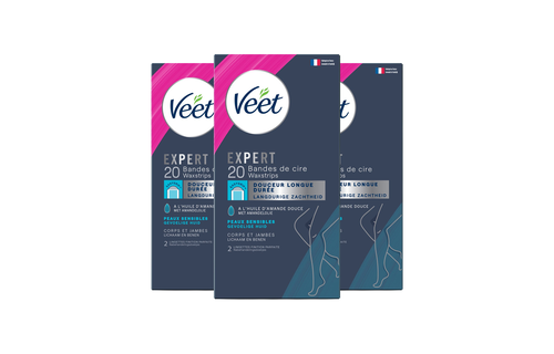 Veet - Expert - Koude Wasstrips - Benen (Sensitive) 20st - 3 stuks - Voordeelverpakking