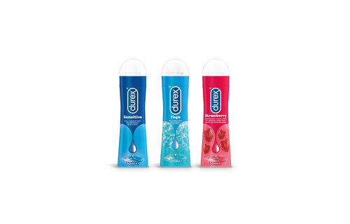 Durex - 200ml Glijmiddel - Play Sensitive 1x50ml - Play Tingle 1x100ml - Play Aardbei 1x50ml - Voordeelverpakking