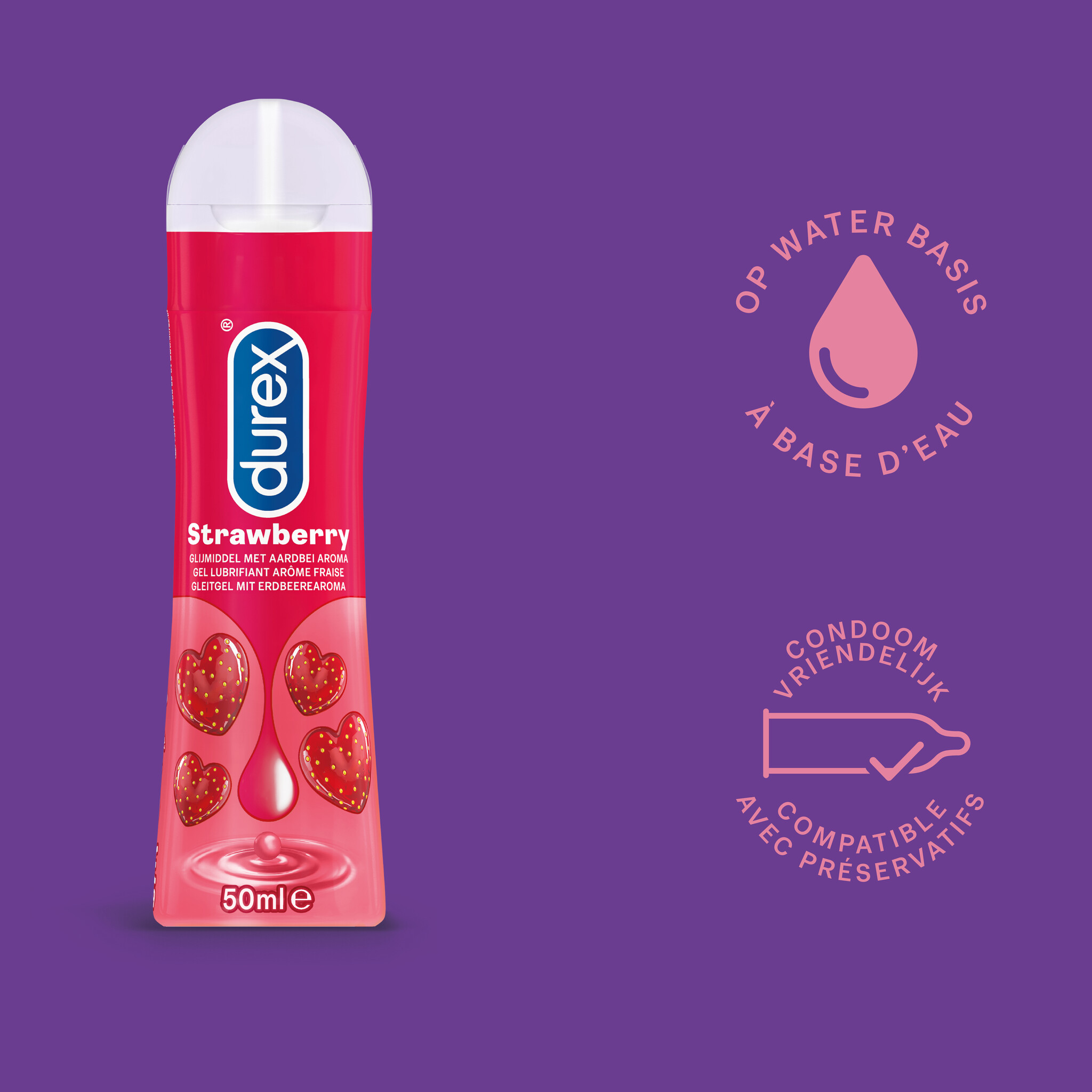 Durex - 200ml Glijmiddel - Play Sensitive 1x50ml - Play Tingle 1x100ml - Play Aardbei 1x50ml - Voordeelverpakking