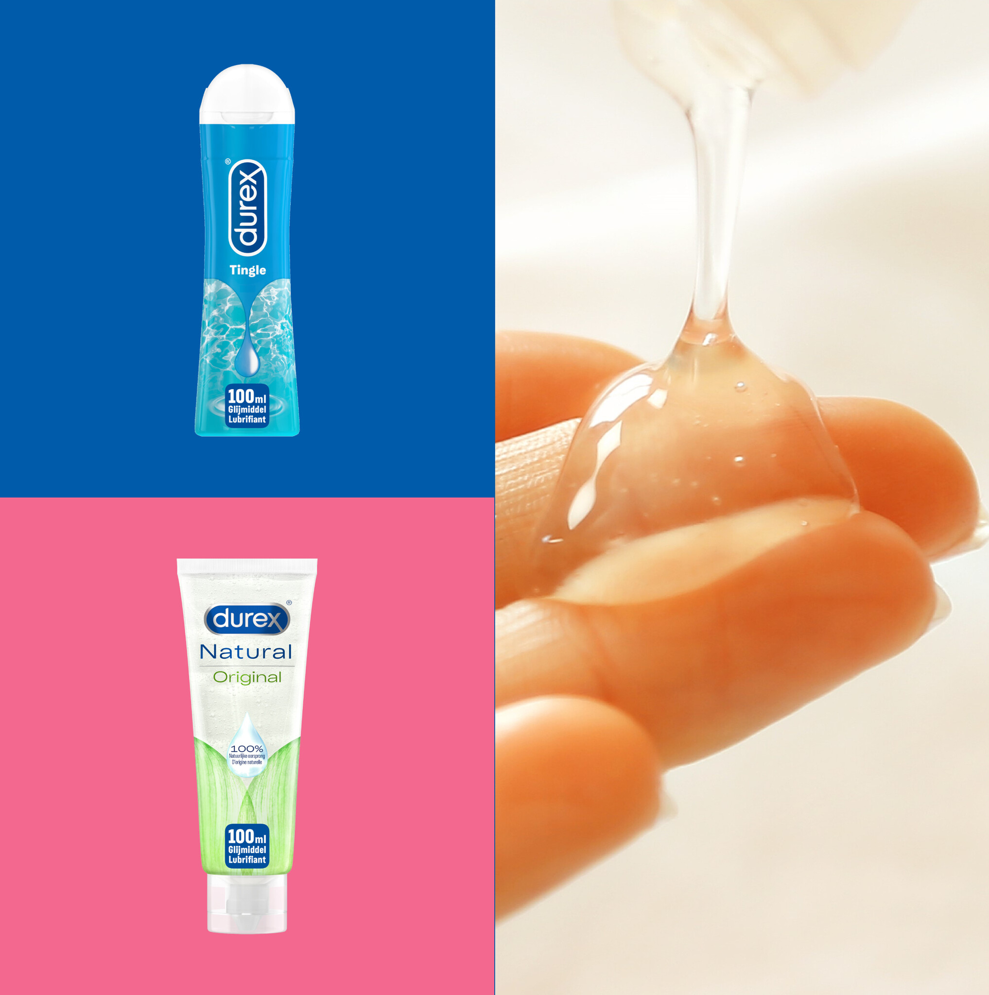 Durex - 10 stuks Condooms - Orgasm Intense - 110 ml Glijmiddel - Intense Orgasm 10ml - Naturel Gel 100ml - Voordeelverpakking