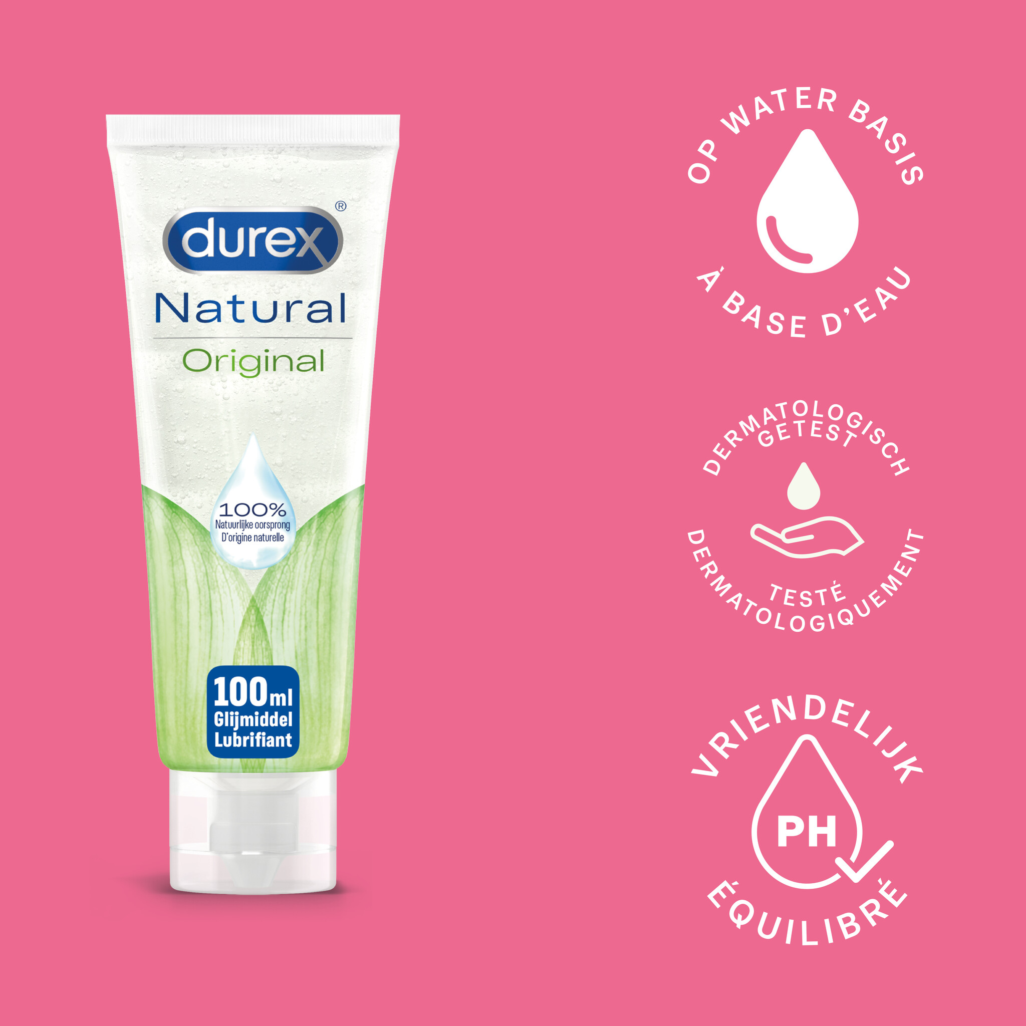 Durex - 200ml Glijmiddel - Perfect Gliss 1x100ml - Natural 1x100ml - Voordeelverpakking