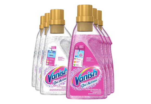 Vanish Oxi Action - Whitening &amp; Wasbooster Liquid - Vlekverwijderaar Voor Witte &amp; Gekleurde Was - 1500ml x 6 - Voordeelverpakking