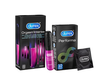 Durex - 10 stuks Condooms - Performa - 10 ml Glijmiddel - Intense Orgasm - Voordeelverpakking