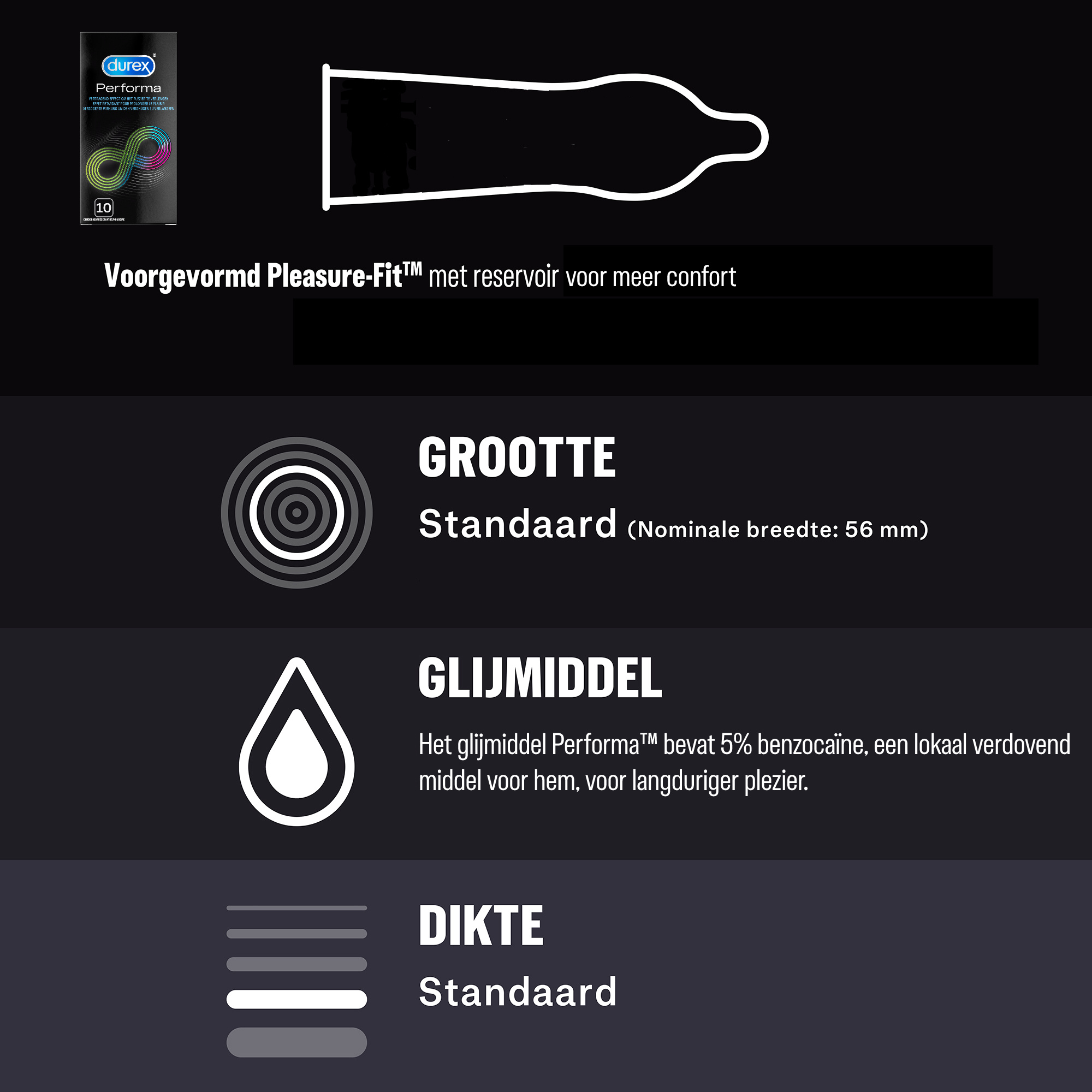 Durex - 10 stuks Condooms - Performa - 10 ml Glijmiddel - Intense Orgasm - Voordeelverpakking