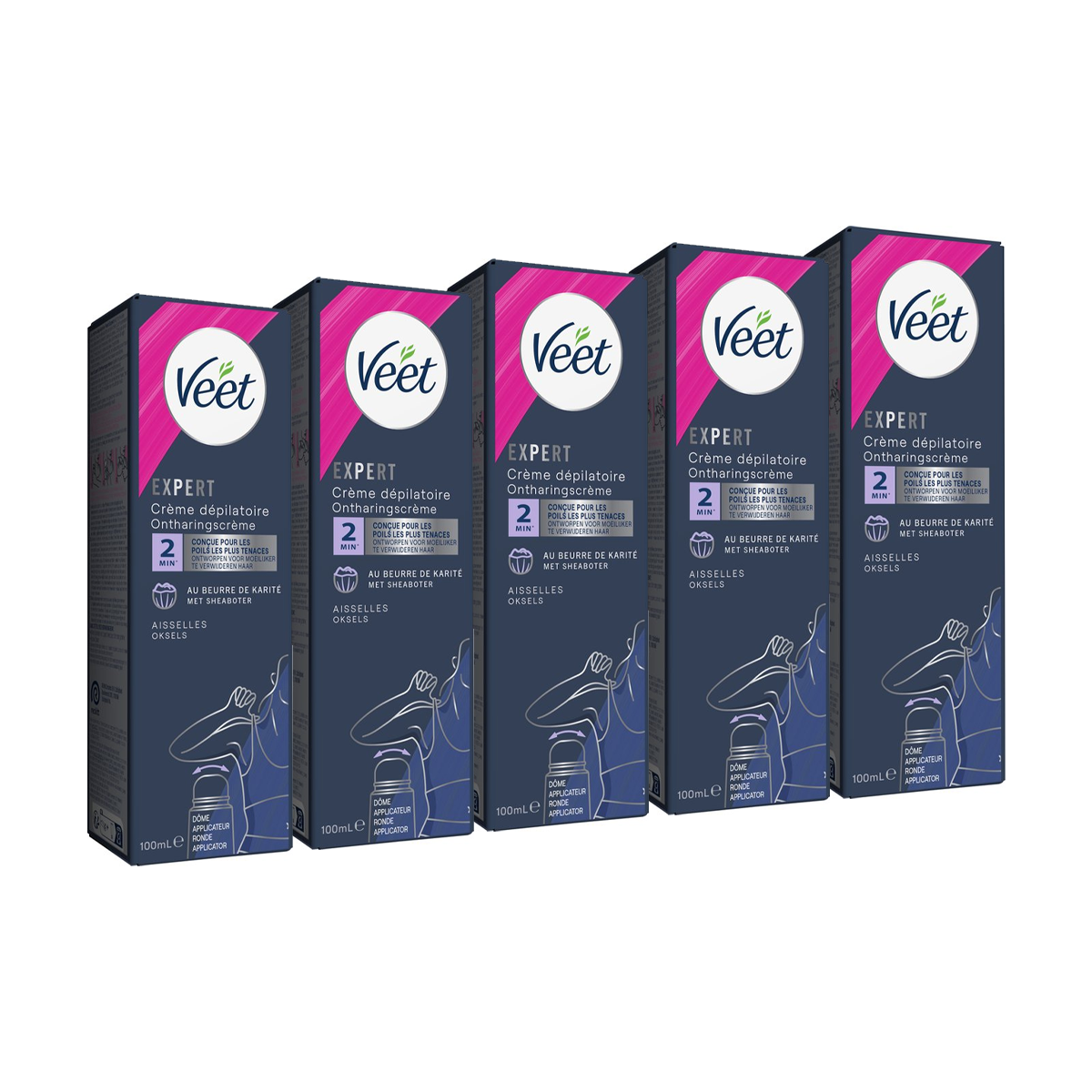 Veet - Expert - Ontharingscreme Oksels 100ml - 5 stuks - Voordeelverpakking