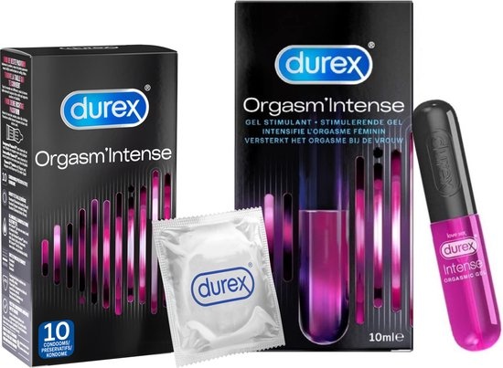 Durex - Condoom Orgasm Intense 10 stuks - Stimulerende Glijmiddel Intense Orgasm 10ml