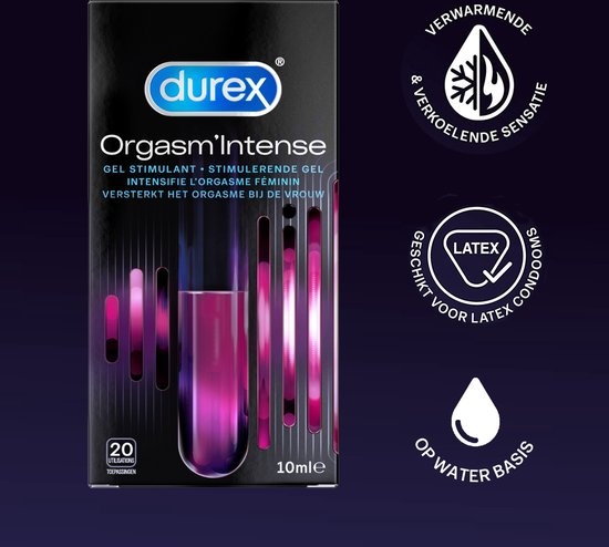 Durex - Condoom Orgasm Intense 10 stuks - Stimulerende Glijmiddel Intense Orgasm 10ml