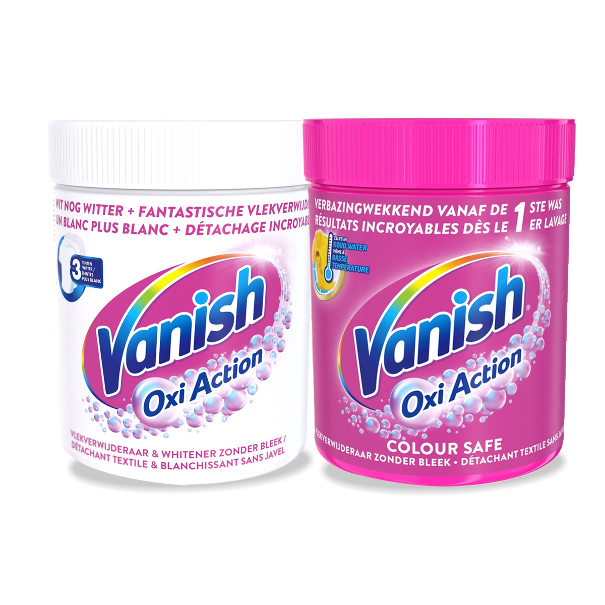 Vanish Oxi Action Base - White Powder & Colour Safe Powder -  Vlekverwijderaar Voor Witte & Gekleurde Was - 550 Gr x 2  - Voordeelverpakking