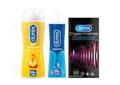 Durex - Play Massage 2/1 Sensitive 200ML - Sensitive Glijmiddel 100ML - Condooms Orgasm Intense Stimulerende Gel 10st