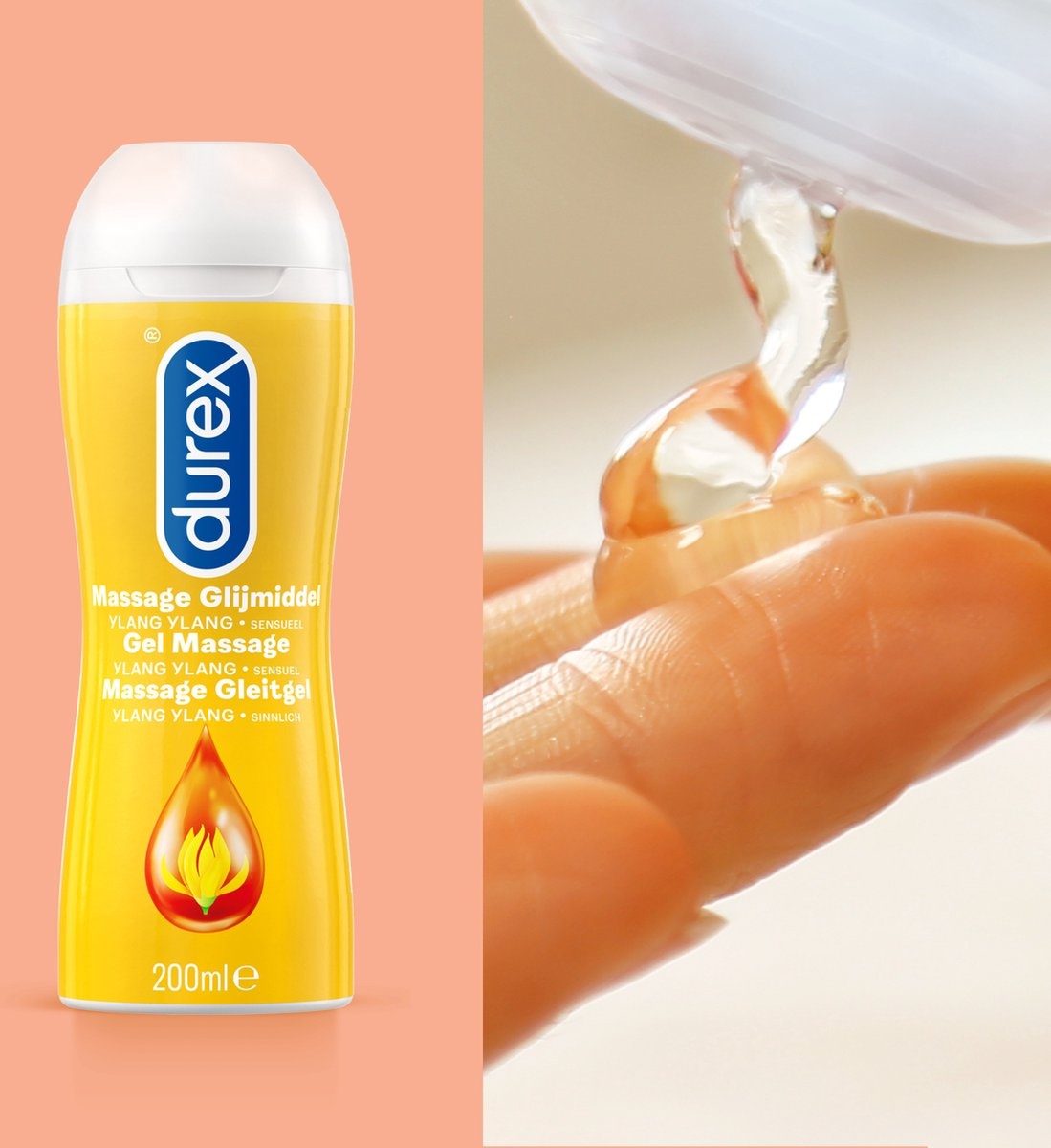 Durex - Play Massage 2/1 Sensitive 200ML - Sensitive Glijmiddel 100ML - Condooms Orgasm Intense Stimulerende Gel 10st