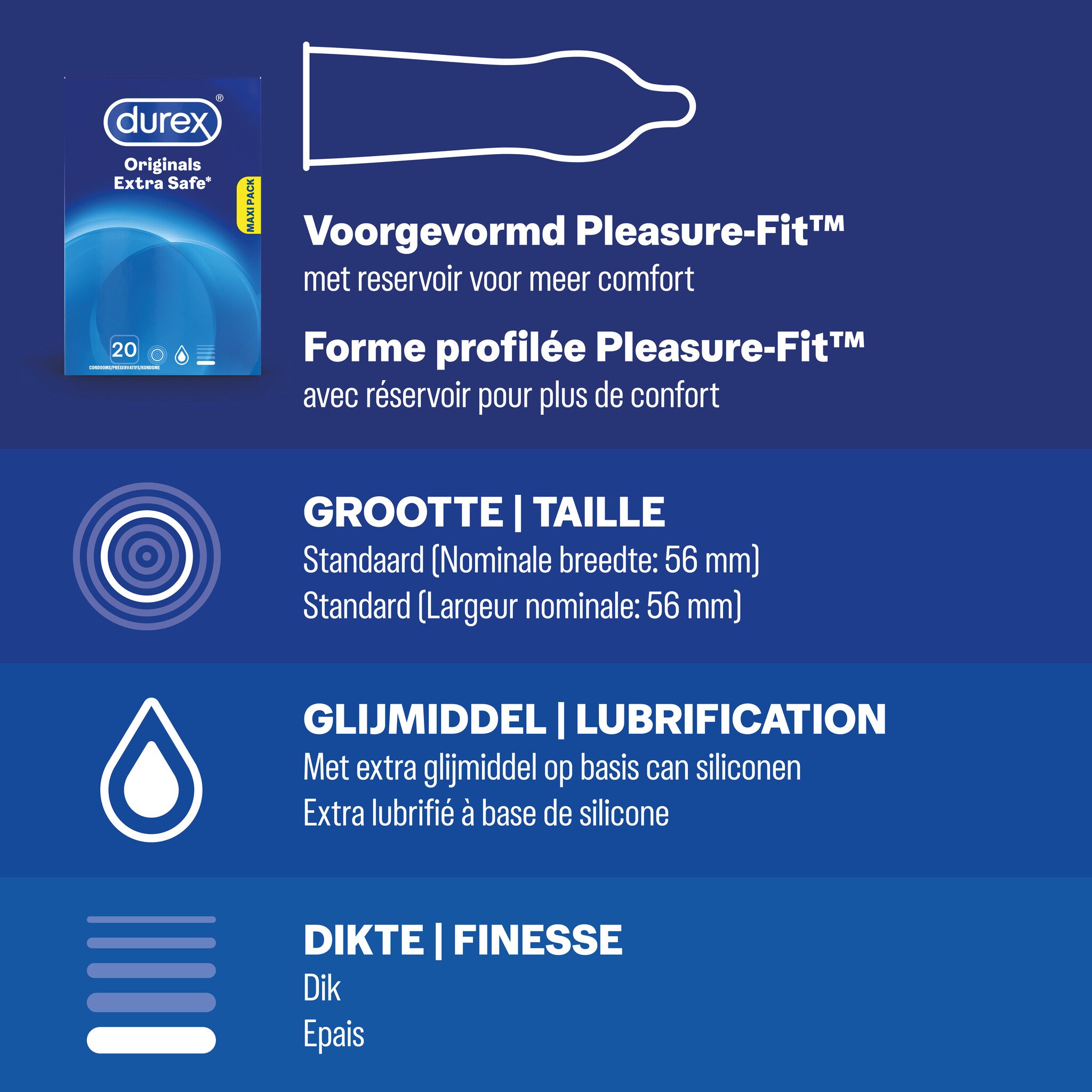 Durex - 40 stuks Condooms - Thin Feel 1x20 stuks - Extra Safe 1x20 stuks - Voordeelverpakking