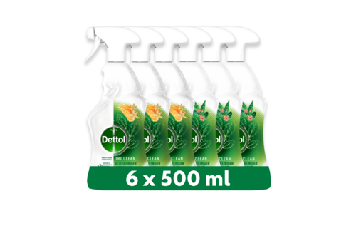 Dettol - 3L Allesreiniger Spray Tru Clean - Mandarijn & Citroenbloesem 3x500ml - Eucalyptus 3x500ml - Voordeelverpakking