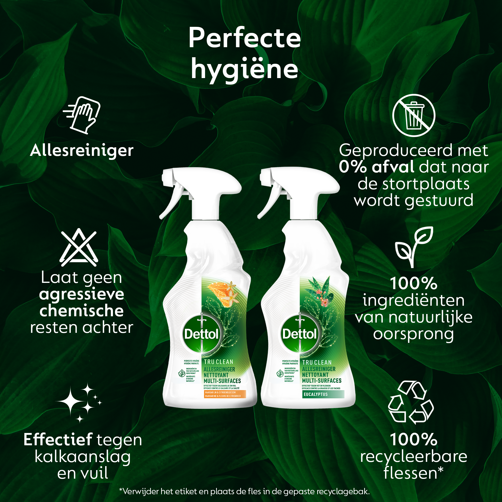 Dettol - 3L Allesreiniger Spray Tru Clean - Mandarijn & Citroenbloesem 3x500ml - Eucalyptus 3x500ml - Voordeelverpakking