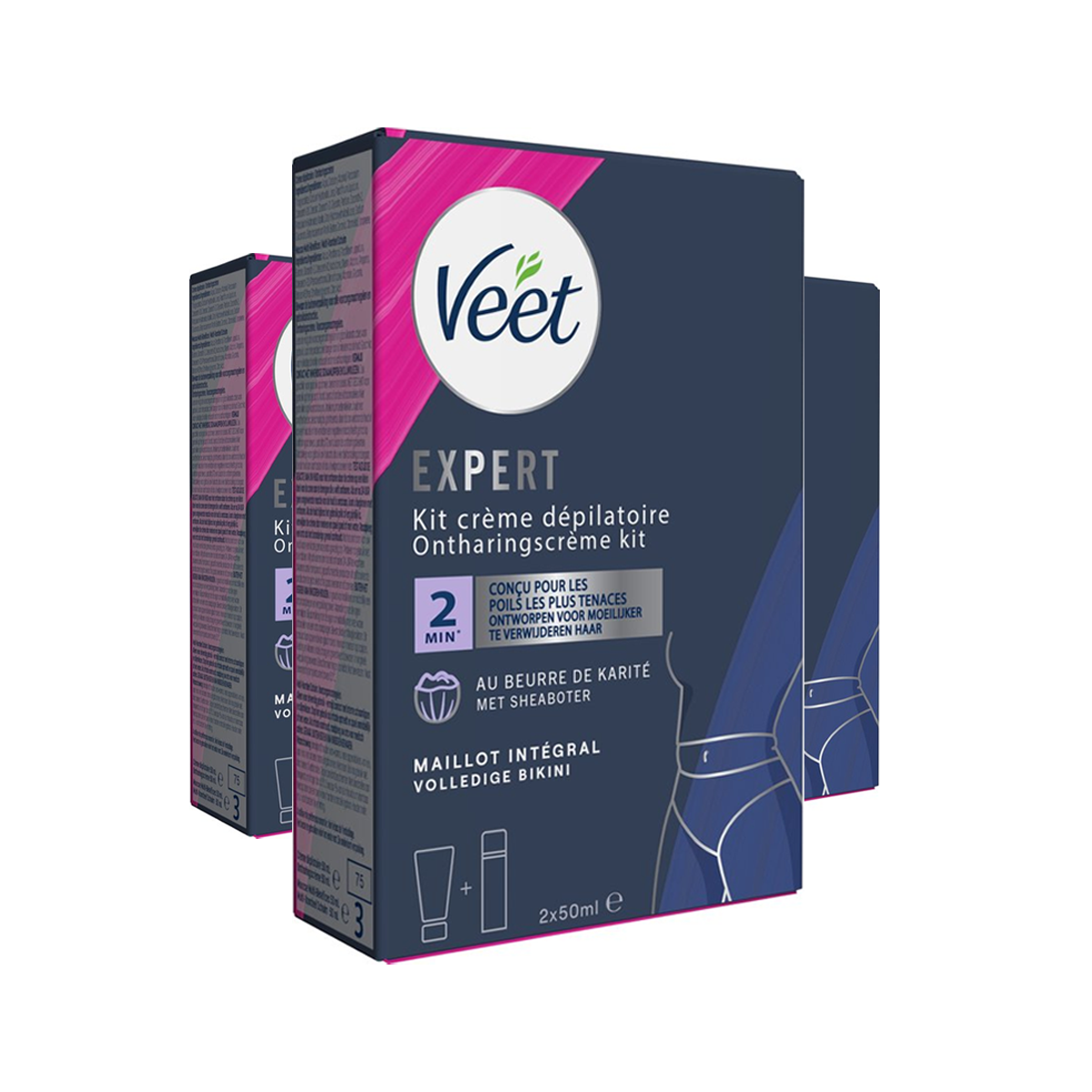 Veet - Expert - Ontharingscreme Bikini Kit 100ml (2 x 50ml) - 3 stuks - Voordeelverpakking