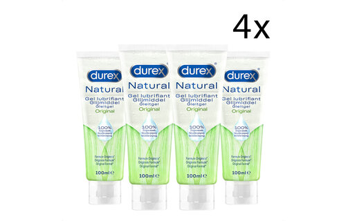 Durex Glijmiddel Natural - 100% natuurlijk - 100 ml x4