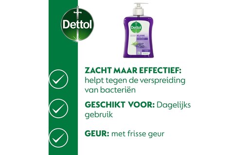 Dettol - Handzeep Verzachtend - Lavendel - 6 x 250 ml - Grootverpakking