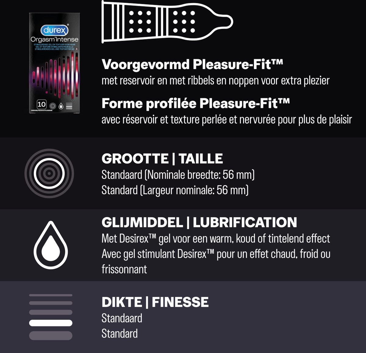Durex - 30 stuks Condooms - Pleasure Me 1x10 stuks - Orgasm Intense 1x10 stuks - Performa 1x10 stuks - Voordeelverpakking